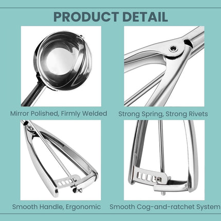 Koekjesschepper, ijsschepper, roestvrij staal 18/8, koekjesscheppers voor bakken, 4 eetlepels/60 ml/2 oz koekjesdeegschepper, ijsschepper met ontgrendelingshendel, koekjesschepper voor bakken (#16)