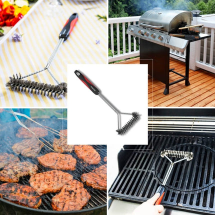 Klausberg KB-7898 Grillborstel - RVS Grill Reinigingsborstel met Stevige Steelborstels en Plastic Handvat - Schoonmaakborstel Barbecue - BBQ Borstel - Geschikt voor alle Barbecues (ook kamado / weber)