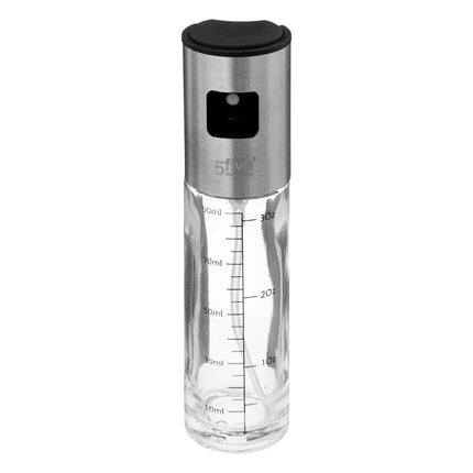 5Five Azijn/Olie spray fles dispenser - 2x - glas - 100 ml - olijfolie flessen
