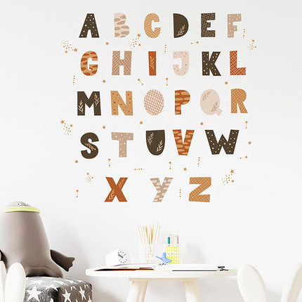 Sipo Wandsticker Alfabet Set - 4 Delige Letters voor Kinderkamer - 70x73 cm - Zelfklevend ABC voor Muur en Meubels - Muurstickers - Letter leren - Educatief