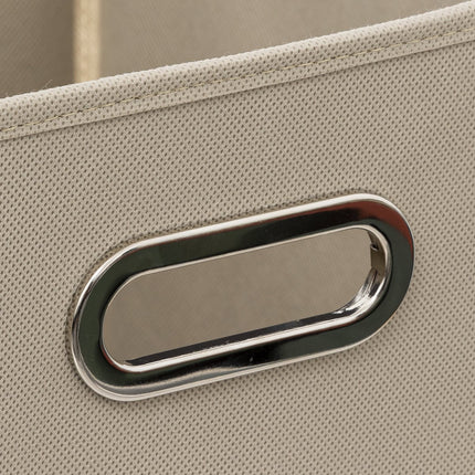 5Five Opbergmand/kastmandje - 2x - Taupe - 31 x 31 x 31 cm - 29 liter - Vakkenkast manden - Stof met versterkte bodem - Opvouwbaar