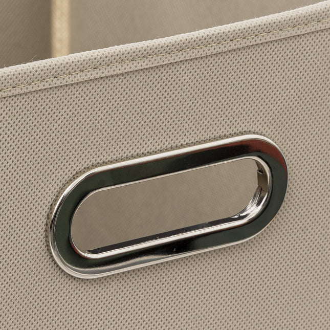 5Five Opbergmand/kastmandje - 2x - Taupe - 31 x 31 x 31 cm - 29 liter - Vakkenkast manden - Stof met versterkte bodem - Opvouwbaar