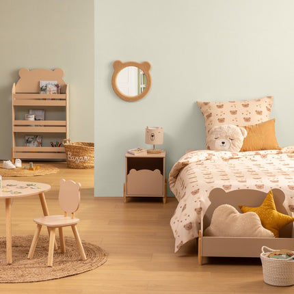 Atmosphera Kids Billie Dekbedovertrek set met 1 kussensloop 140x200cm/65x65cm beer