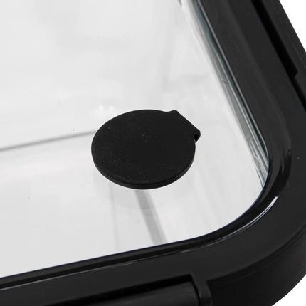 5Five Vershoudbakje met deksel - glas - luchtdicht - met clips - 19 x 14 x 7 cm - 500 ml - zwart/transparant