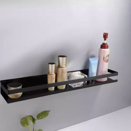 Ruhhy Wandplank - zwart - RVS - L50 cm - zwevend - industrieel - voor badkamer of keuken
