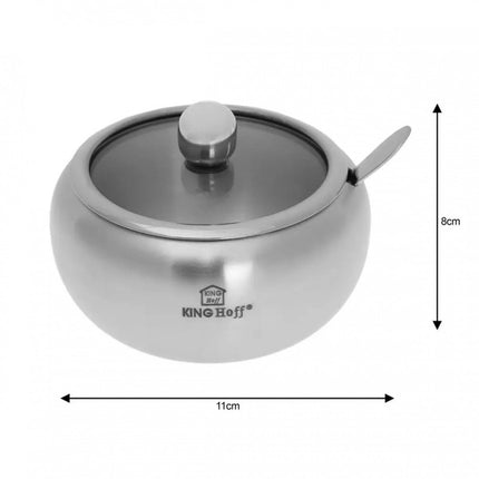 STALEN SUIKERKOM MET LEPEL KINGHOFF KH-3732 SATIN