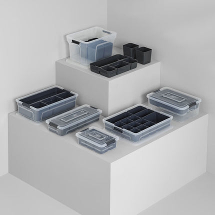 5Five Opslag sorteerbox - 5 vakjes indeling - 30 x 21 x 11 cm - kunststof - opbergdoos - 5000 ml