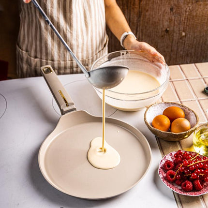 Klausberg KB-7965 Pannenkoekenpan | 24 cm | Anti-aanbaklaag | Geschikt voor Alle Kookzones Inclusief Inductie | Beige | Crepepan
