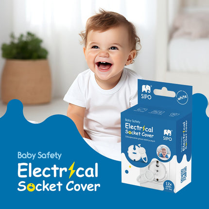 SIPO Stopcontactbeveiliging - 12-delig Set Witte Afdekplaat Type F - Vingerbescherming voor Kinderen - SBS-F20