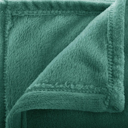 Atmosphera fleece deken/fleeceplaid - smaragd groen - 180 x 230 cm - polyester - Molton Bankdeken