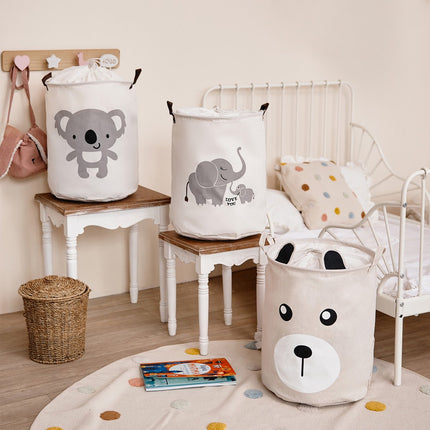 Sipo Speelgoedmand Olifant - Katoenen Opbergmand voor Speelgoed - Met Opdruk "Love You" - 43 Liter - 35x35x45 cm - Wasmand - Opbergmand - Multifunctioneel