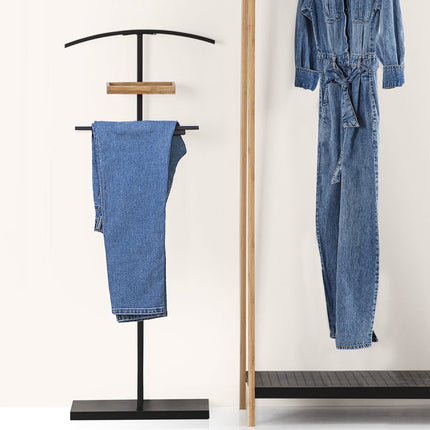 5Five Kledingrek Dressboy - Colbert/Jas en broek hanger - staand model - bamboe/metaal - zwart - 45 x 114 cm