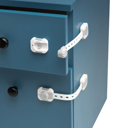 SIPO Veiligheidsslot voor Kastjes en Lades - 6 Stuks - Multifunctionele Kinderbeveiliging met Slim Slot - Wit - Verstelbaar -