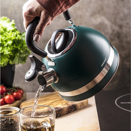 Kinghoff 1855 - Fluitketel met fluit - 1.8 liter - RVS - Groen