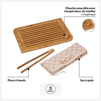 Broodsnijplank met accessoires bamboe 40x27cm - 5 five simply smart