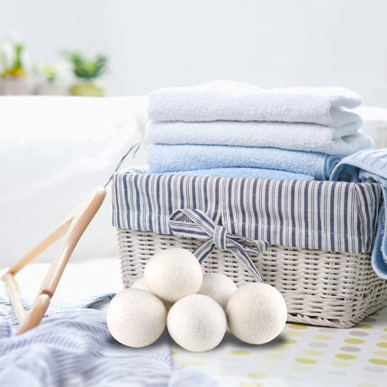 6x Wollen Droger Ballen - 100% Biologische Merinowol - Incl. Opbergzak - Wasverzachter Vervanger - Milieuvriendelijk & Energiebesparend - Sipo