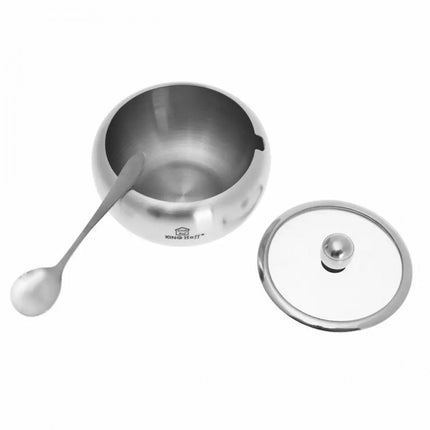 STALEN SUIKERKOM MET LEPEL KINGHOFF KH-3732 SATIN