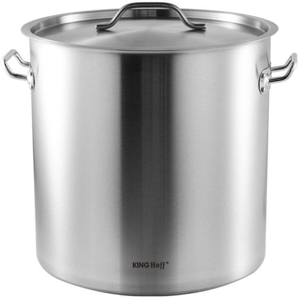 KINGHoff Kookpan 40 cm Ø, 50 Liter - RVS Professionele Stoofpan voor Horeca - Geschikt voor alle warmtebronnen inclusief inductie
