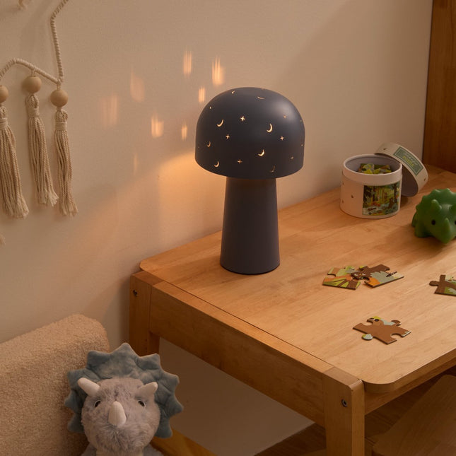 Atmosphera Kids Starry Mushroom Tafellamp - Ø16xH27cm - Blauw