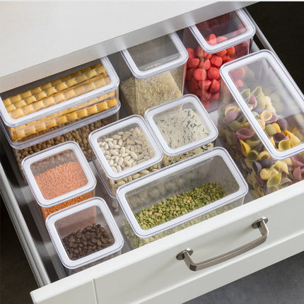 5Five Voorraadpot - keuken/voedsel - kunststof - 500 ml - luchtdichte deksel - transparant - 10 x 10 x 7 cm