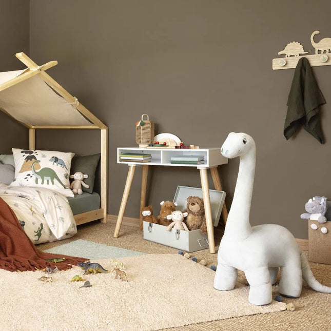 Atmosphera Knuffeldier Dinosaurus Brontosaurus - zachte pluche stof - extra groot formaat - grijs - 90 cm