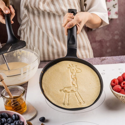 Klausberg KB-7975 Pannekoekenpan - Giraf Motief - Ø18 cm - Zwarte Antiaanbaklaag - Geschikt voor Alle Kookstellen Inclusief Inductie - Giraffe - Figuurtjespan