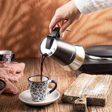 Klausberg Espressokoffiezetapparaat KB-7846 – 9 Kopjes – RVS – Geschikt voor Inductie - Espresso Maker - 450ml - Percolator
