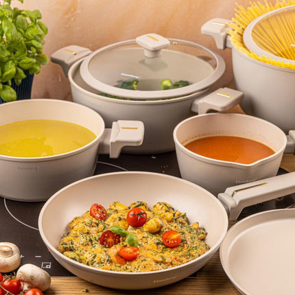 Klausberg KB-7967 Pannenset | 12-Delig | Anti-aanbaklaag | Geschikt voor Inductie | Beige