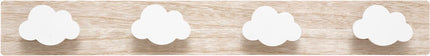 Atmosphera Kids kapstok wolk - wit / hout - 4 Kapstokken - Kinderkamer