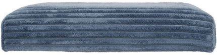 Hocker / Poef Essestial Ribcord - opvouwbaar - blauw - MDF/polyester - 38 x 38 cm - met opbergruimte - extra zitplaatsen