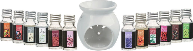 Atmosphera Geurolie flesjes mix-set van 12 stuks - Aromabrander en flesjes van 10 ML - Geurbranders