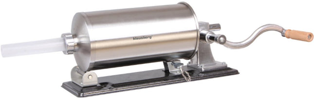 Klausberg KB-7929 Horizontale Worstvuller | 5 kg Capaciteit | RVS | Professioneel | Met Klemmen en Zuiger | Worstmaker | Vleesvuller