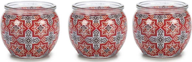 Geurkaars Granaatappel - 20 branduren - Rood - 7,6 x 6,5 x 7,6 cm - 3 stuks
