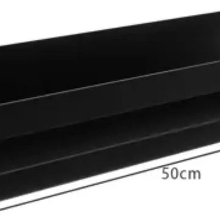 Ruhhy Wandplank - zwart - RVS - L50 cm - zwevend - industrieel - voor badkamer of keuken