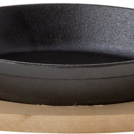 Cosy&Trendy Gietijzer gratinschaal op plank - ovaal - 30 x 17 x H5 cm - Set-1