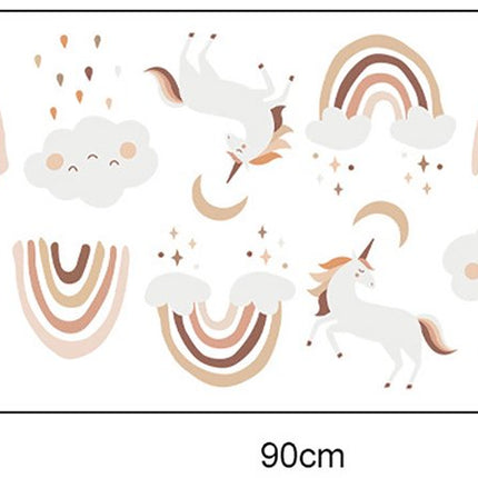 Sipo Wandsticker Eenhoorns - Zelfklevende Muurdecoratie voor Kinderkamer - 86x54 cm - Kleurrijke Eenhoorn Sticker voor Meisjeskamer - Unicorn - Regenboog - Muurstickers