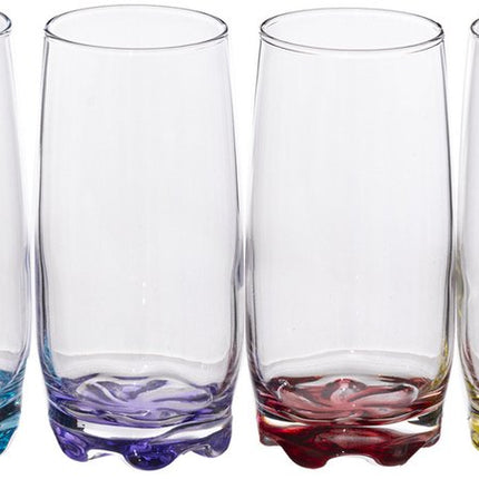 Secret de Gourmet Drinkglazen - 6 stuks - waterglazen - 380 ml - kleurenmix