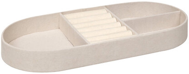 Atmosphera Sieraden/bijouterie kistje - 25 x 13 x 10 - creme - juwelenkistje met rits - vakjes indeling