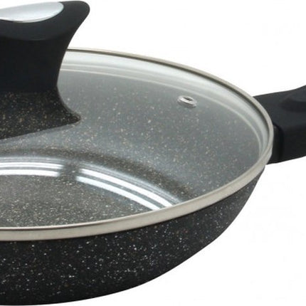 Top Choice - koekenpan met deksel - 26 cm - Marmer coating - Alle warmtebronnen