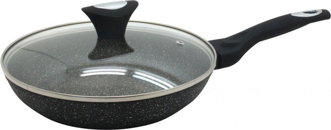 Top Choice - koekenpan met deksel - 26 cm - Marmer coating - Alle warmtebronnen