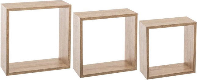 5Five Fixy wandplank set van 3 stuks - 30x12x30cm - Eiken Naturel