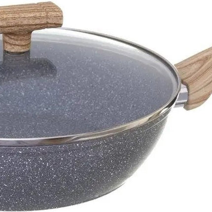 Secret de Gourmet - Hapjespan met deksel - Alle kookplaten/warmtebronnen geschikt - grijs - Dia 29 cm