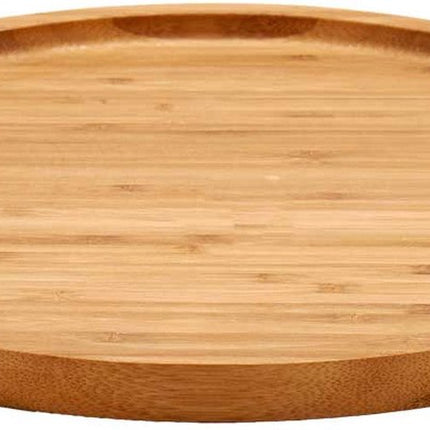 Kinvara Serveerplank - voor voedsel-hapjes - bamboe hout - rond - 25 cm - met rand