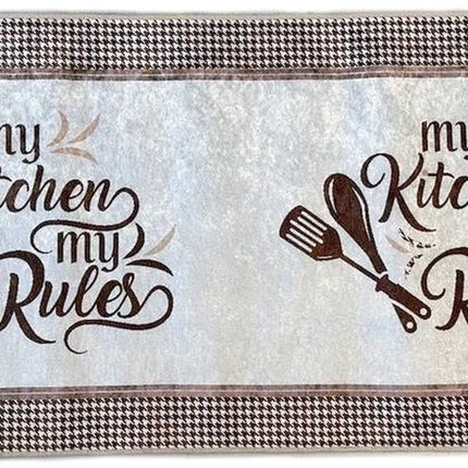 Grijs/Bruin - 80x200 cm - Vloerkleden - Keuken Tapijt - Keukenmat - Loper Tapijt - Loper Vloerkleed