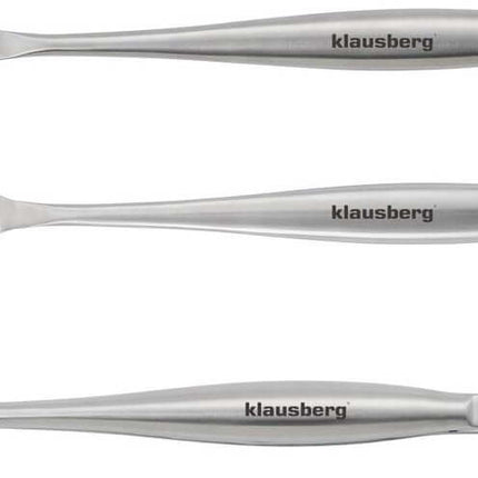 Klausberg KB-7900 Barbecue Set – 3-delige Grillset in RVS (Spatel, Vleesvork & Tang) - Giftset - Geschikt voor de Kamado / Weber liefhebbers