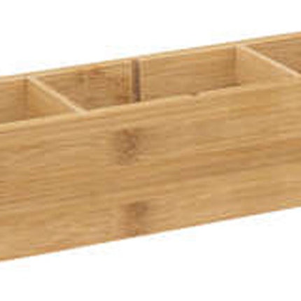 5Five Lade/kast/badkamer organizer - 3 vaks - L38 x B8 x H7 cm - bamboe hout - lichtbruin - verwijderbare verdelers
