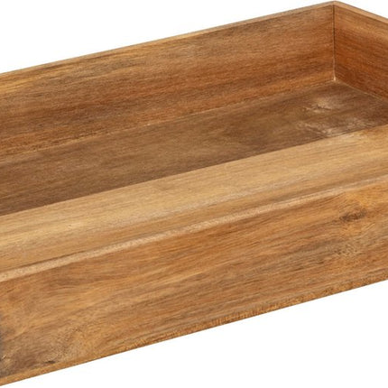 5Five Keuken serveer dienblad met opstaande rand - acacia hout - 42 x 30 cm - bruin - 2 handvaten