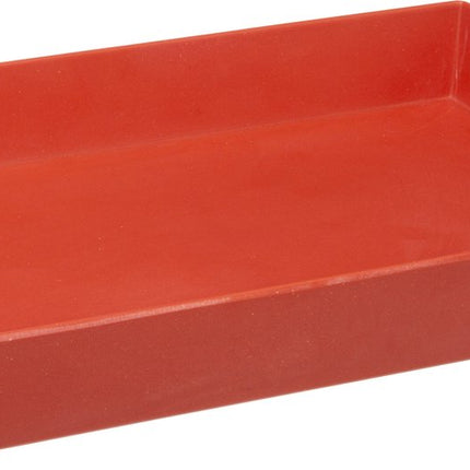 Dienblad/serveerblad rechthoekig 35 x 25 cm koraalrood met handvaten - Serveerbladen, dienbladen & keukenbenodigdheden