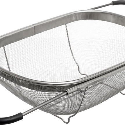 Atmosphera roestvrijstalen zeef - 37 cm - Rechthoekige zeef - Uitrekbare zeef - Vergiet - RVS