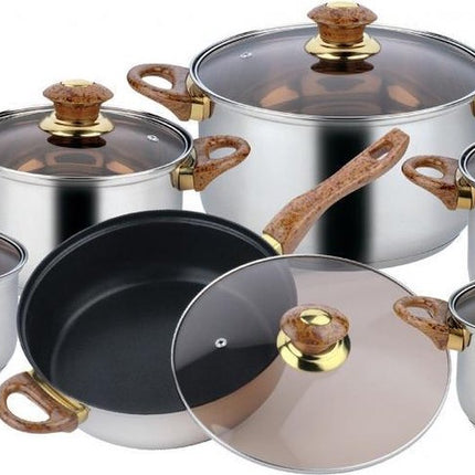Kinghoff 4443 pannenset – 12 delig – RVS – Alle warmtebronnen